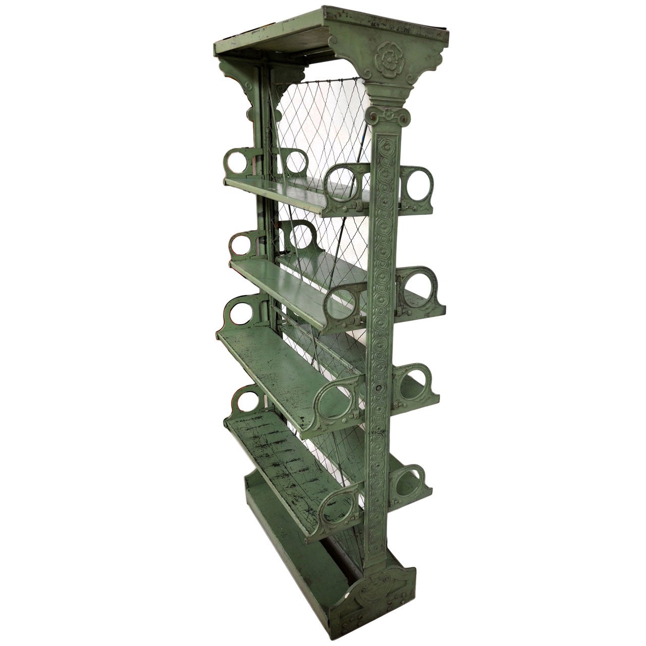 Late Victorian Cast Iron Adjustable Display Shelves For Sale at 1stDibs