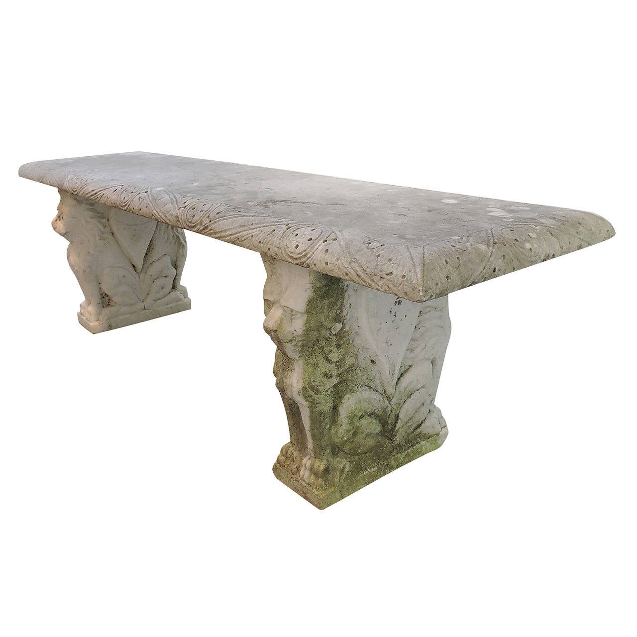 Antique Carved Marble Garden Bench at 1stDibs marble garden benches