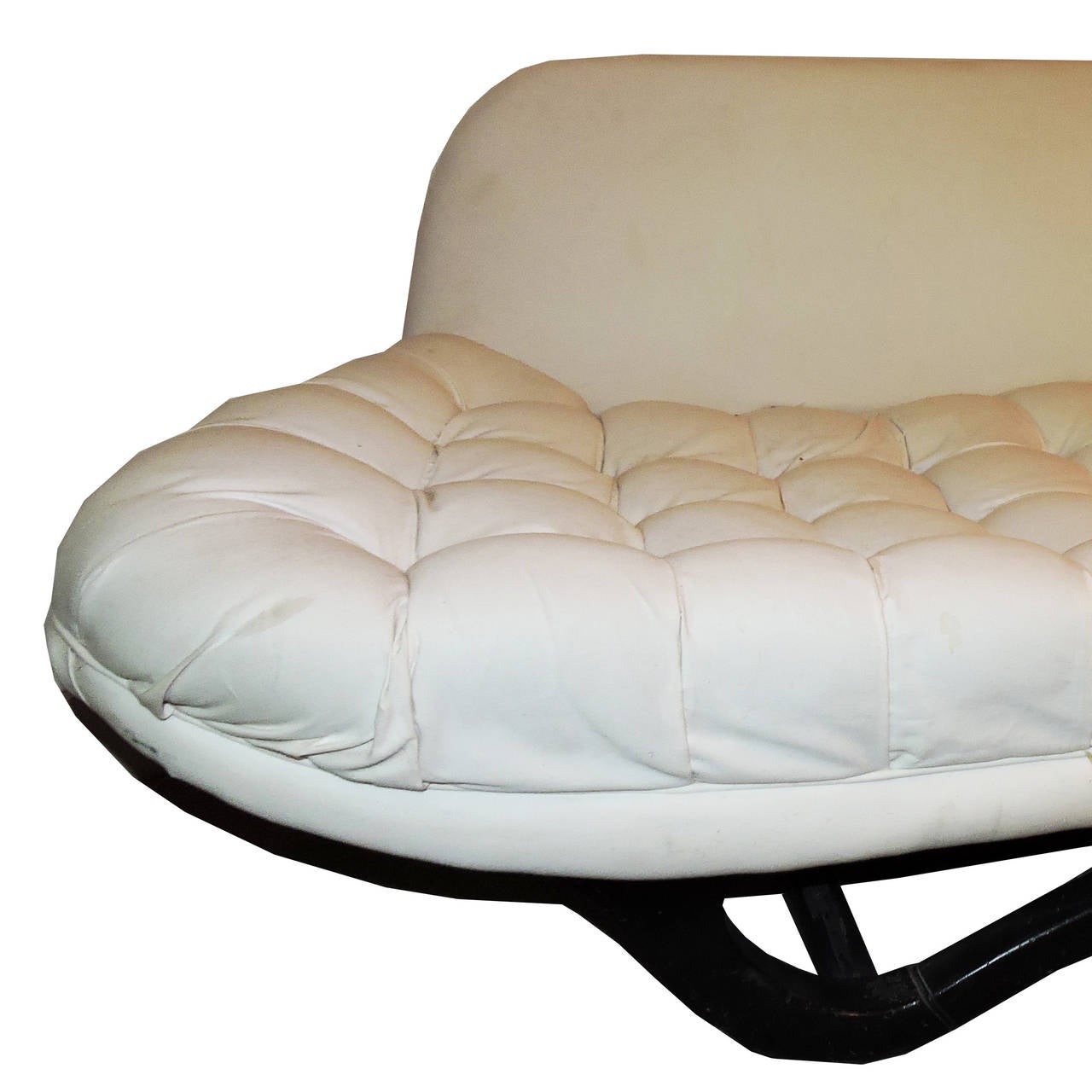 MidCentury Modern White Tufted Sofa For Sale at 1stDibs