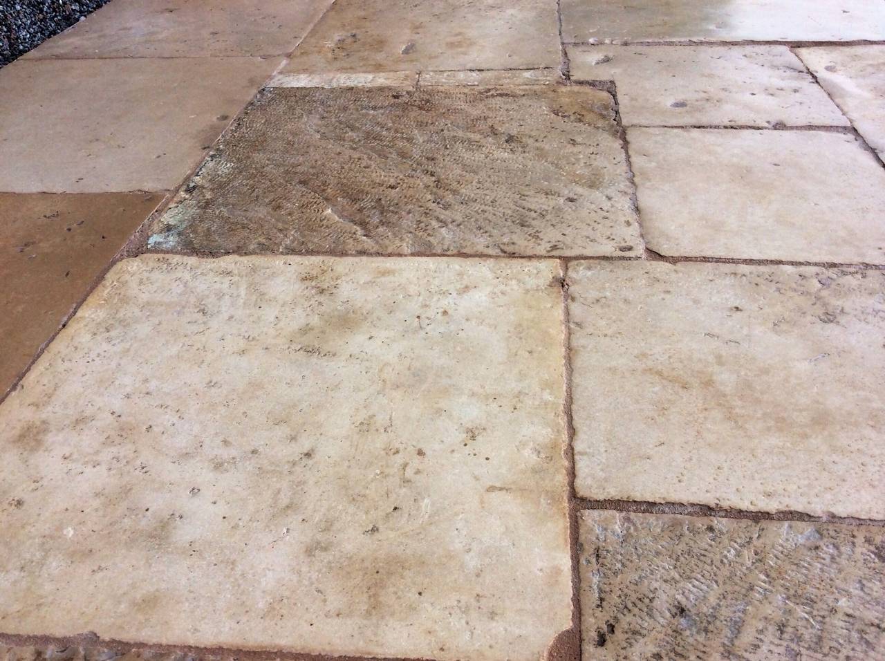 Antique French Limestone Floors "Dalle De Bourgogne" 17th Century For