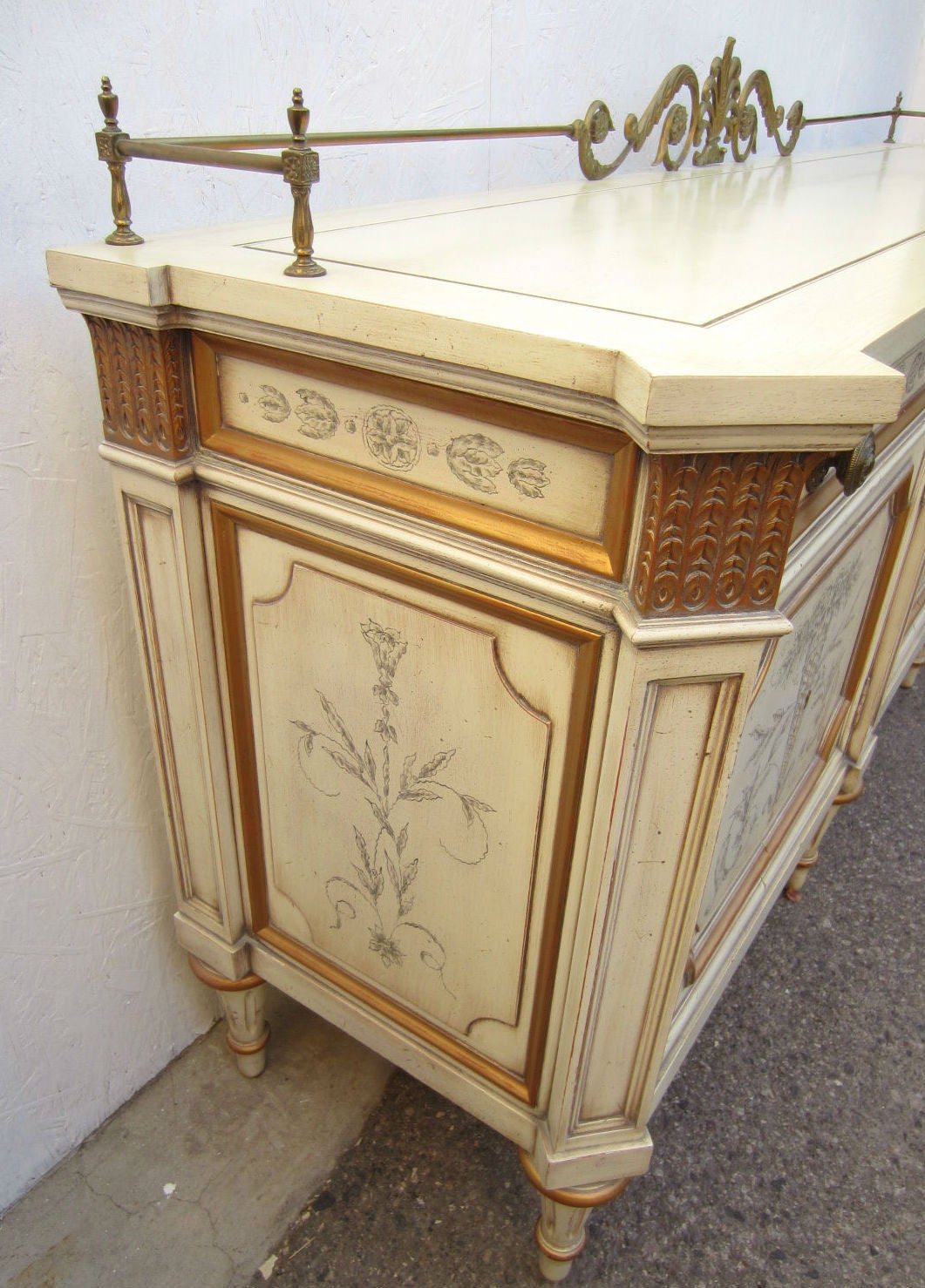 Regency Karges Furniture Bronze Leaf Gallery Buffet at 1stDibs