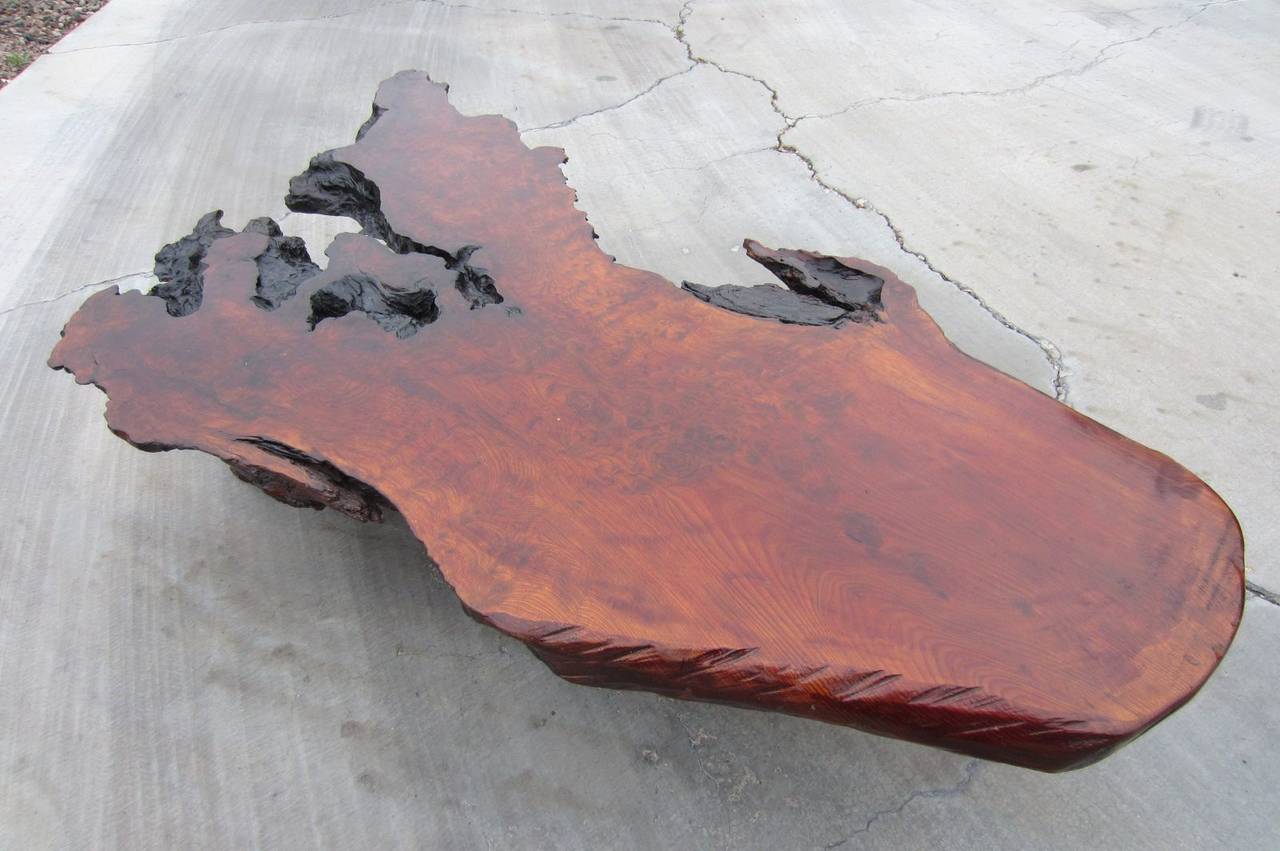 Natural Burl Wood Stump Coffee Table in the Nakashima Style, circa 1970
