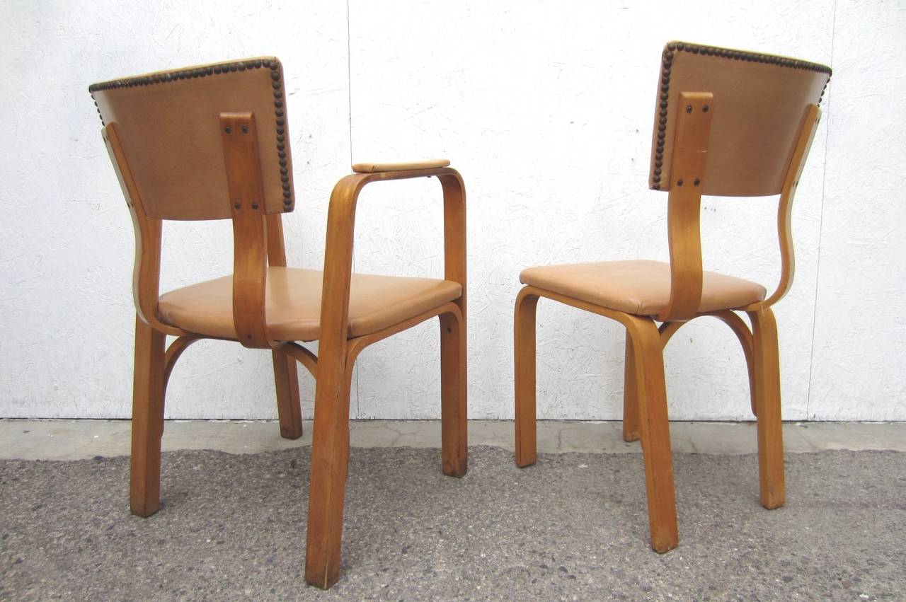 Michael Birch Bentwood Dining Chairs, Captain Armchair and Five