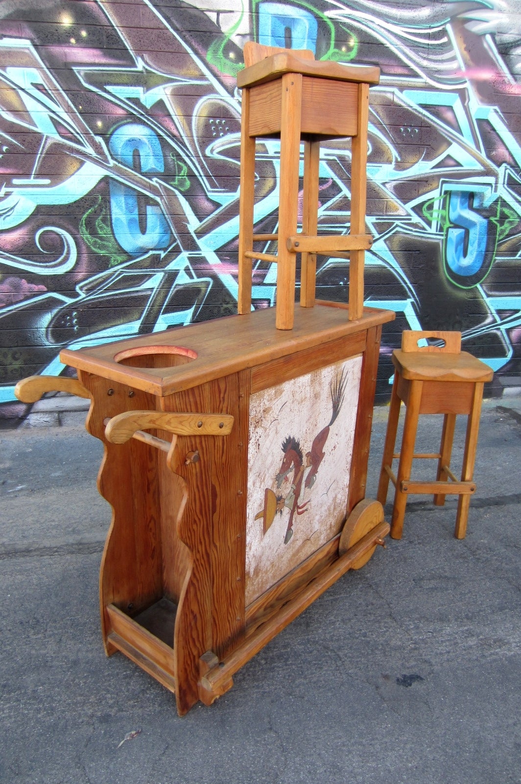 California Mission Monterey Furniture Bar and Stools, Juan Intenoche