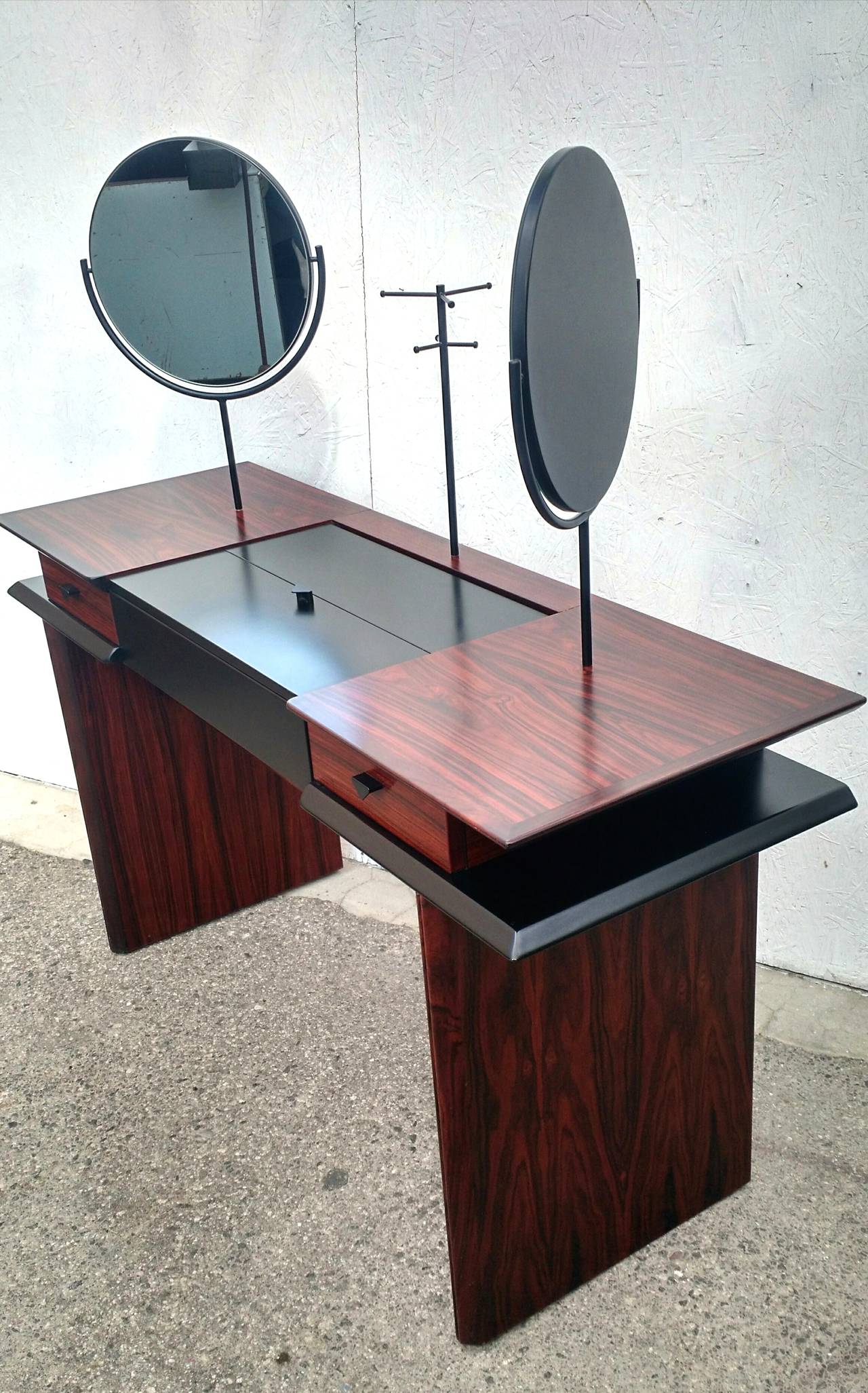 MidCentury Danish Modern Rosewood Vanity Desk For Sale at 1stdibs