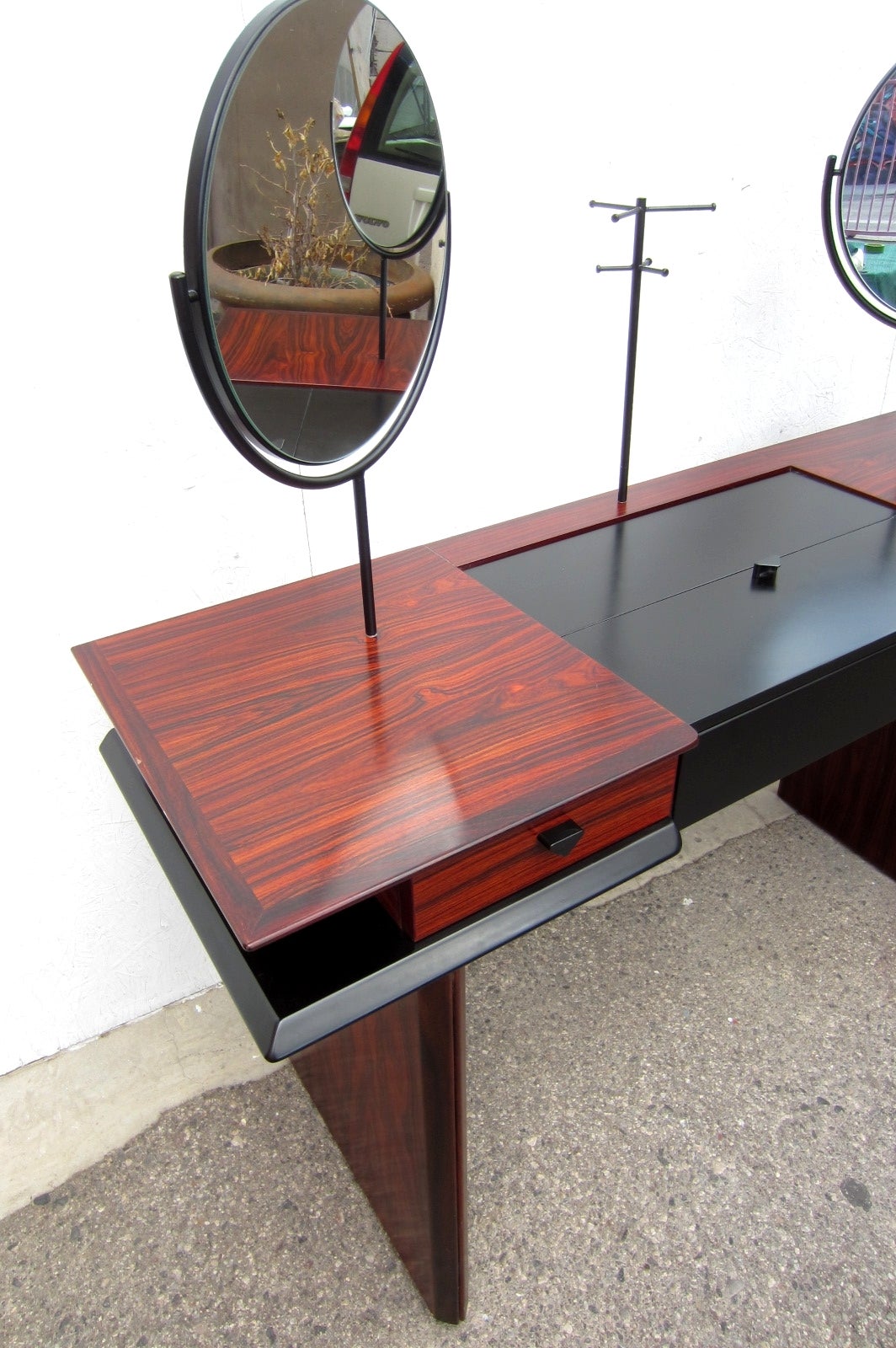 MidCentury Danish Modern Rosewood Vanity Desk For Sale at 1stdibs