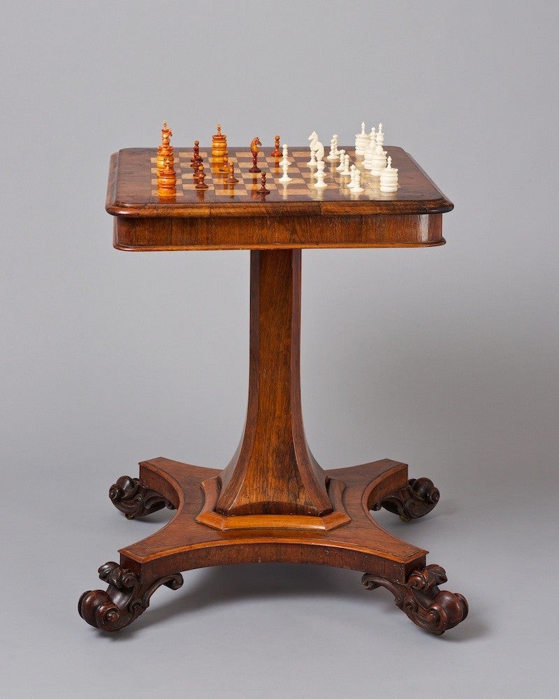 William IV Rosewood Pedestal Chess Table at 1stDibs