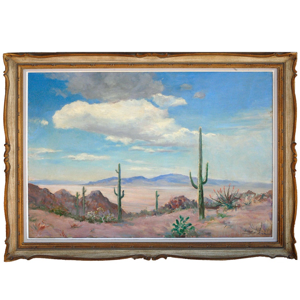 Desert Saguaro Painting For Sale at 1stDibs