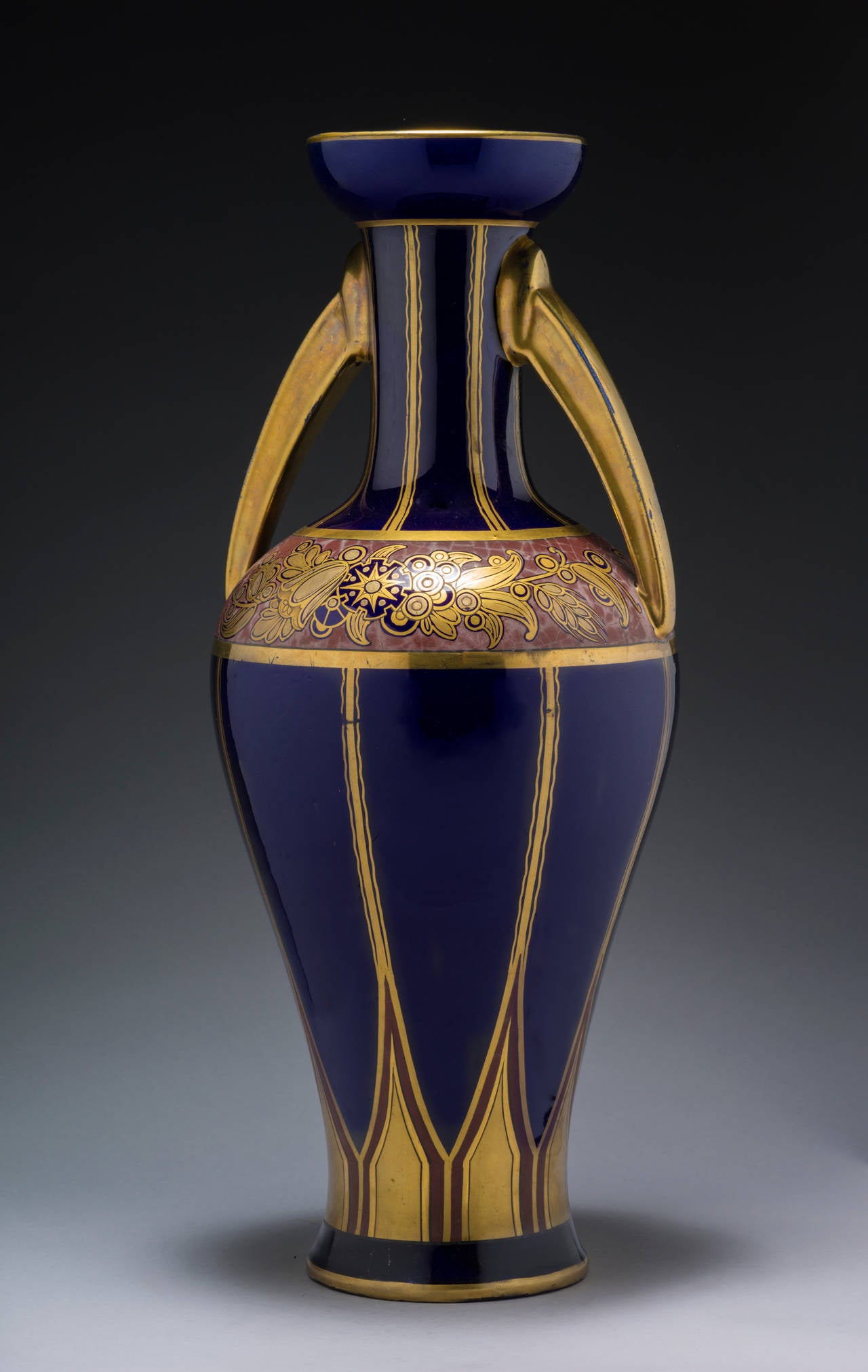 Three Beautiful Signed Art Deco Faience Vases by PinonHeuzé For Sale