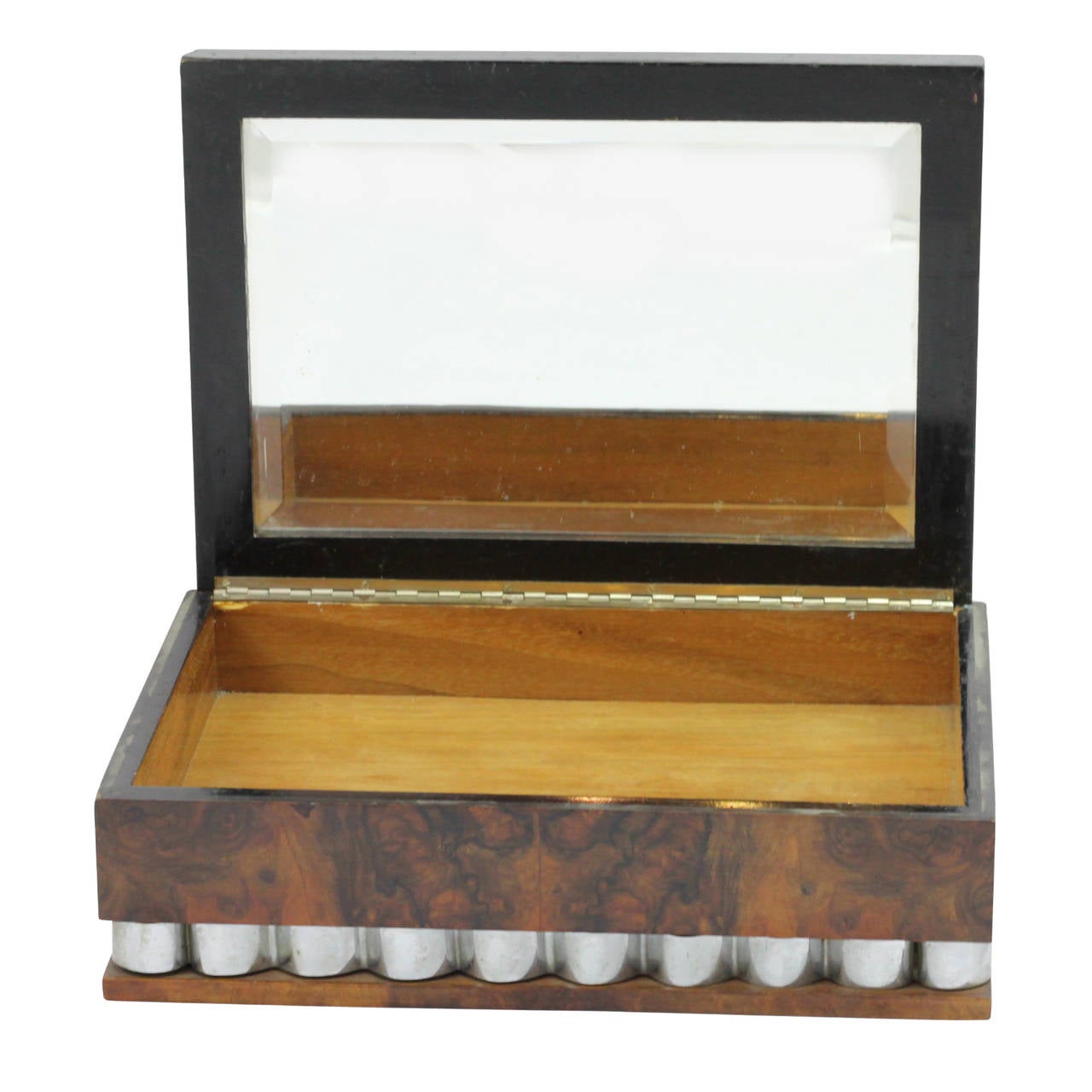 Italian Art Deco Walnut Jewelry Box For Sale at 1stDibs