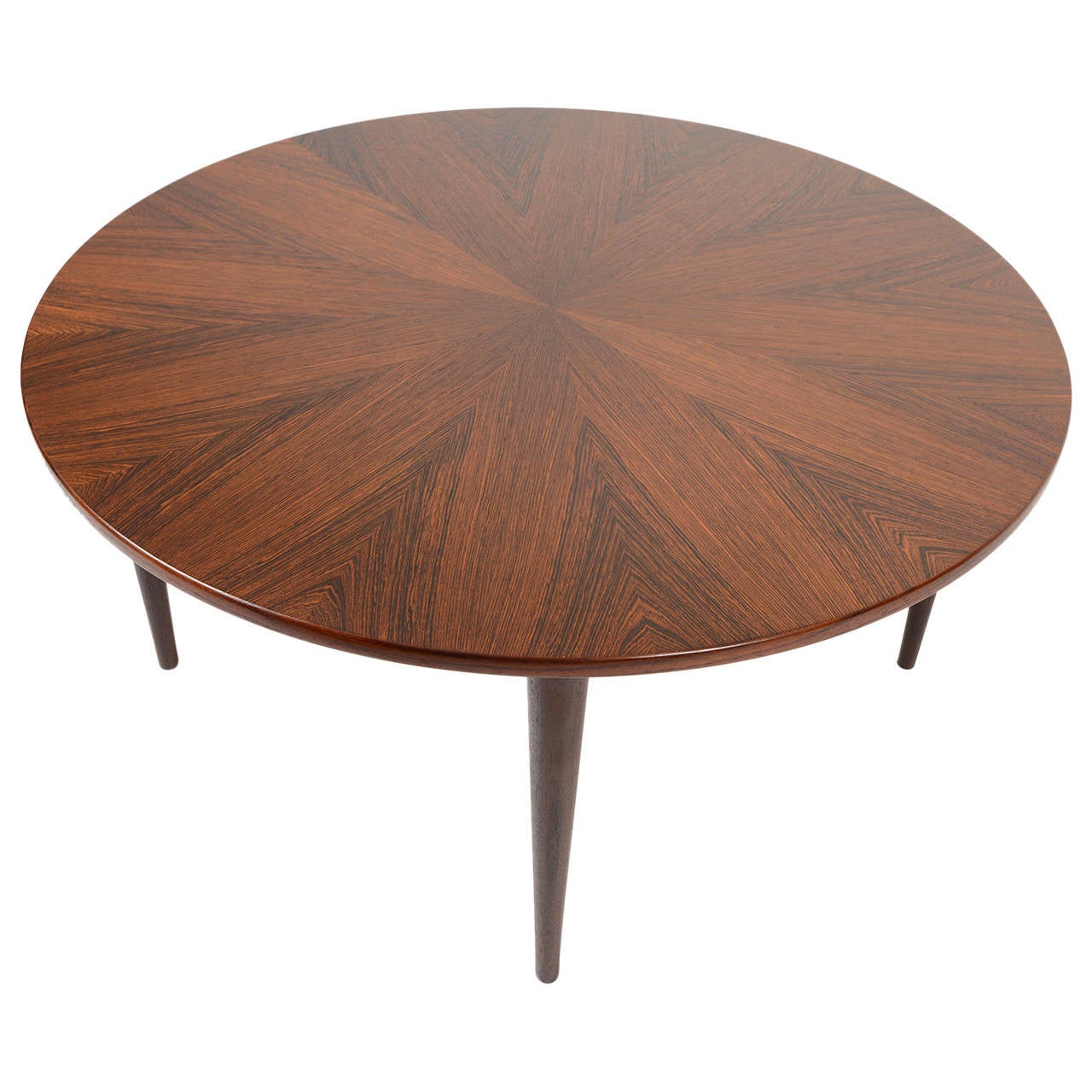 Danish Modern Round Starburst Brazilian Rosewood Coffee Table at 1stDibs