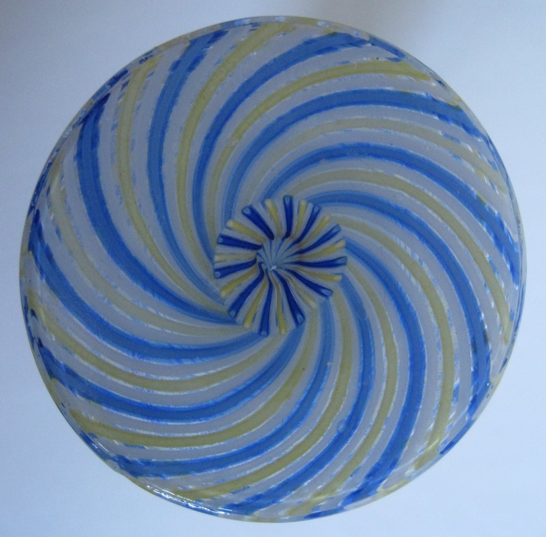 Clichy Vase, French, circa 1860, Blue, Yellow and White Cane Vase For