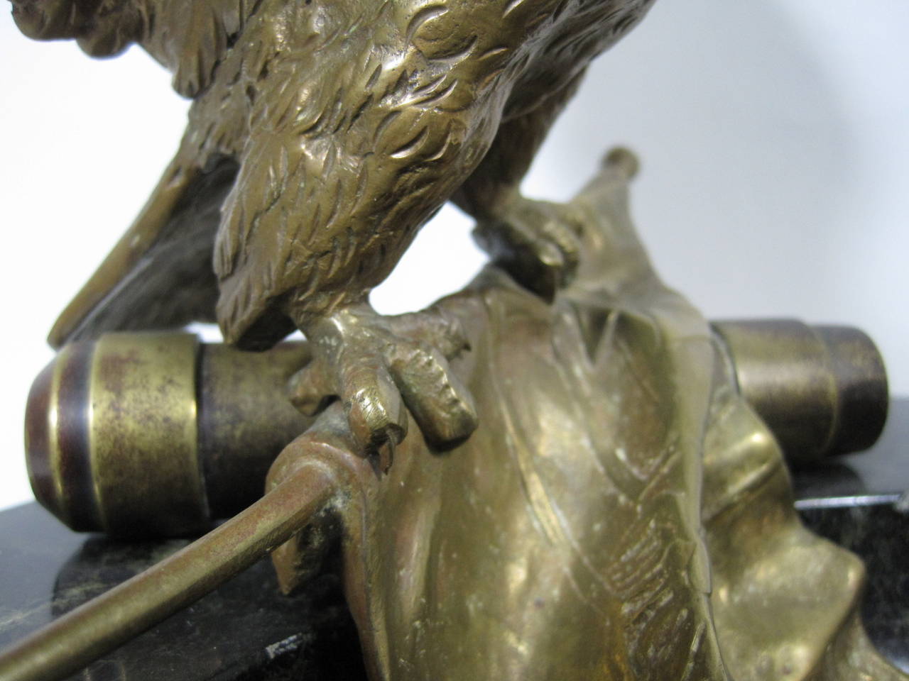 German Bronze Sculpture and Granite Naval Military Ashtray at 1stdibs