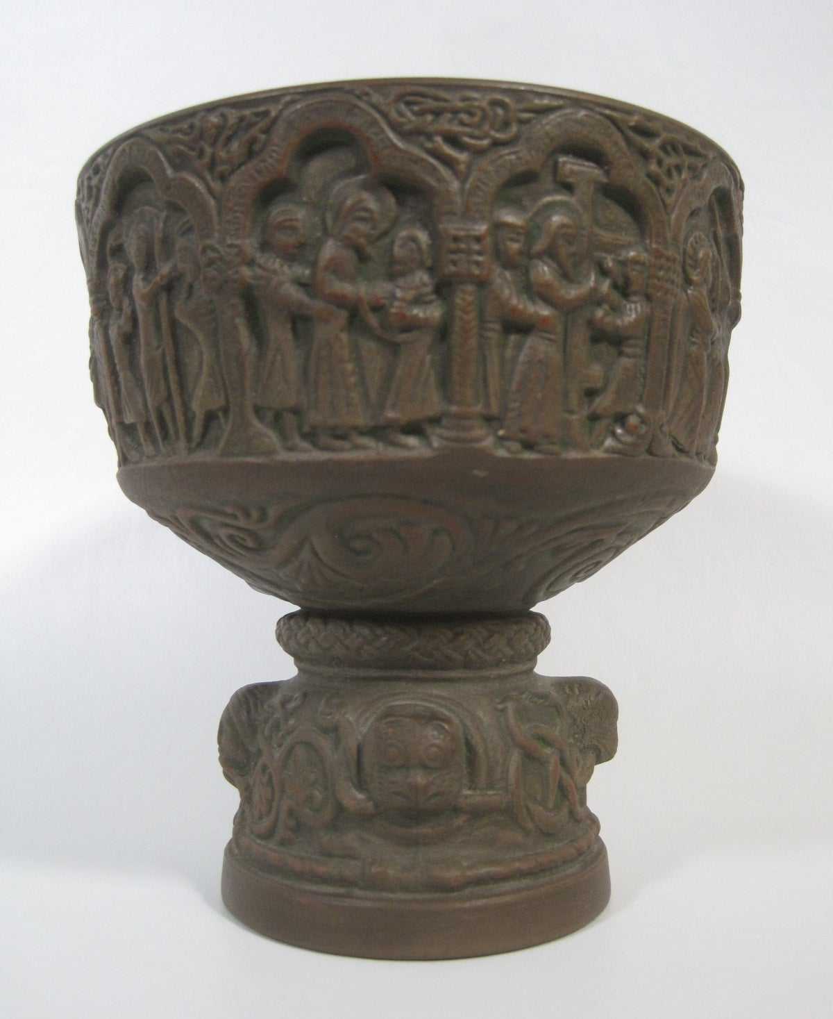 Lauritz Hjorth Pedestal Vase, Bornholm Denmark Art Pottery at 1stDibs