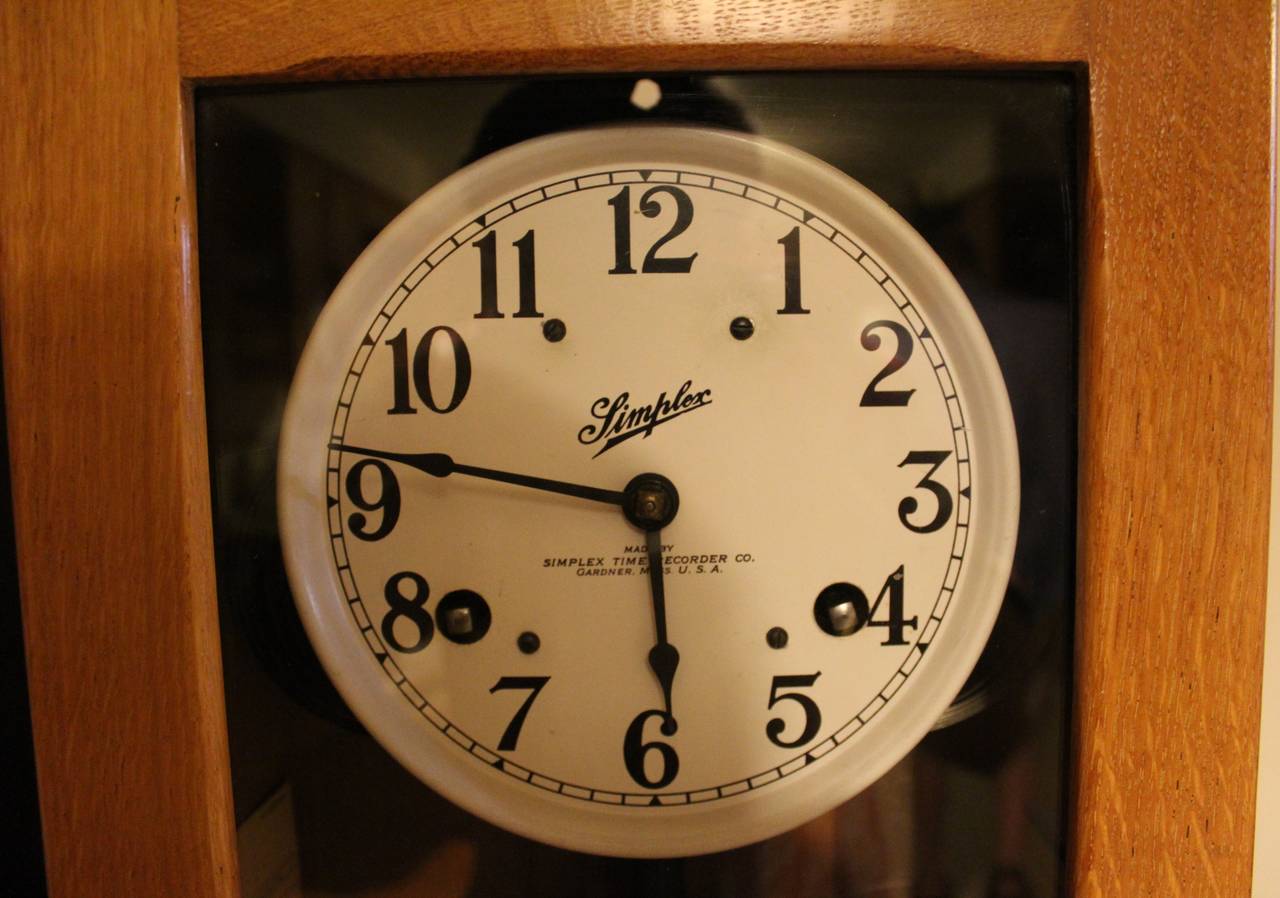 Simplex Time Recorder Clock, Machine Age at 1stDibs antique simplex