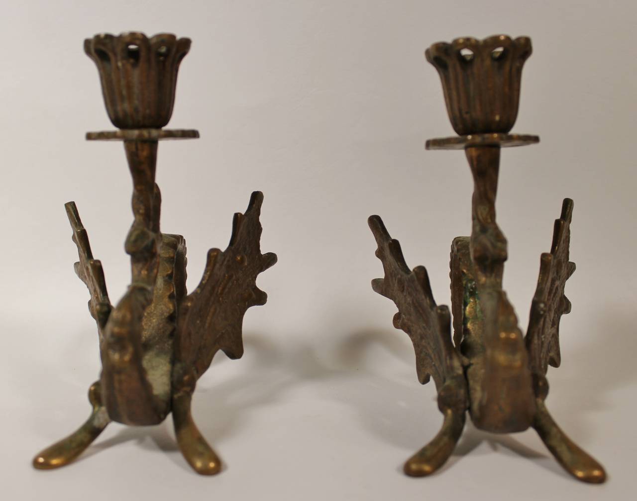 Art Deco Bronze Dragon Candle Holders at 1stDibs antique dragon