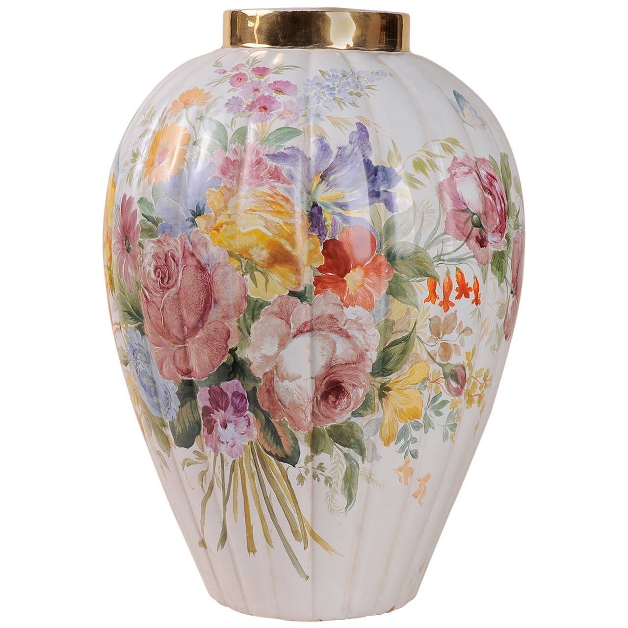 Zaccagnini Vintage HandPainted Vase For Sale at 1stdibs