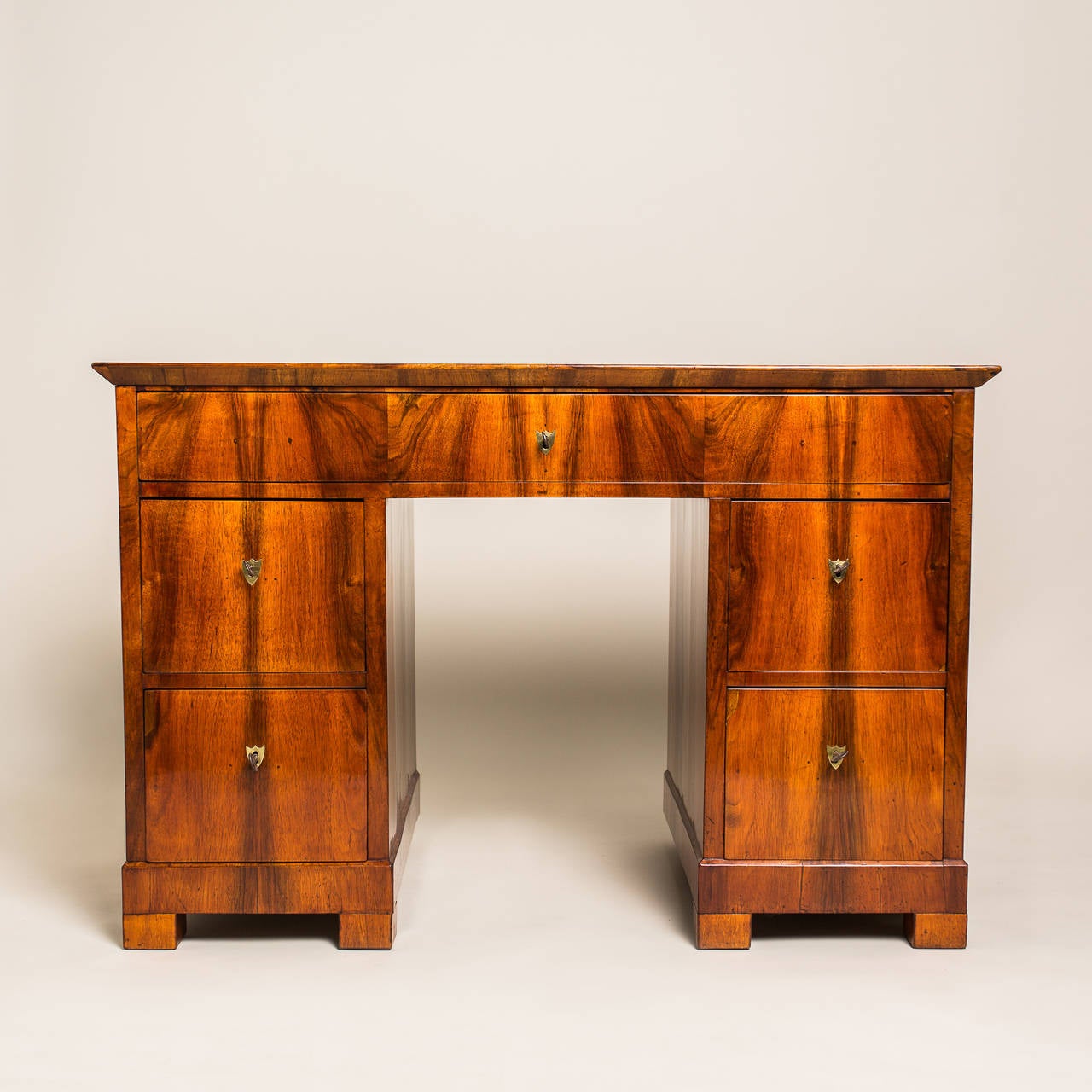 Biedermeier Writing Desk Nut Wood, Austria circa 1830 For Sale at 1stdibs