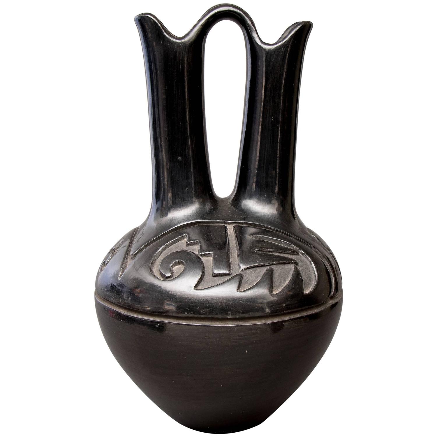 Large Southwestern Pottery Wedding Vase by Margaret Tafoya at 1stdibs