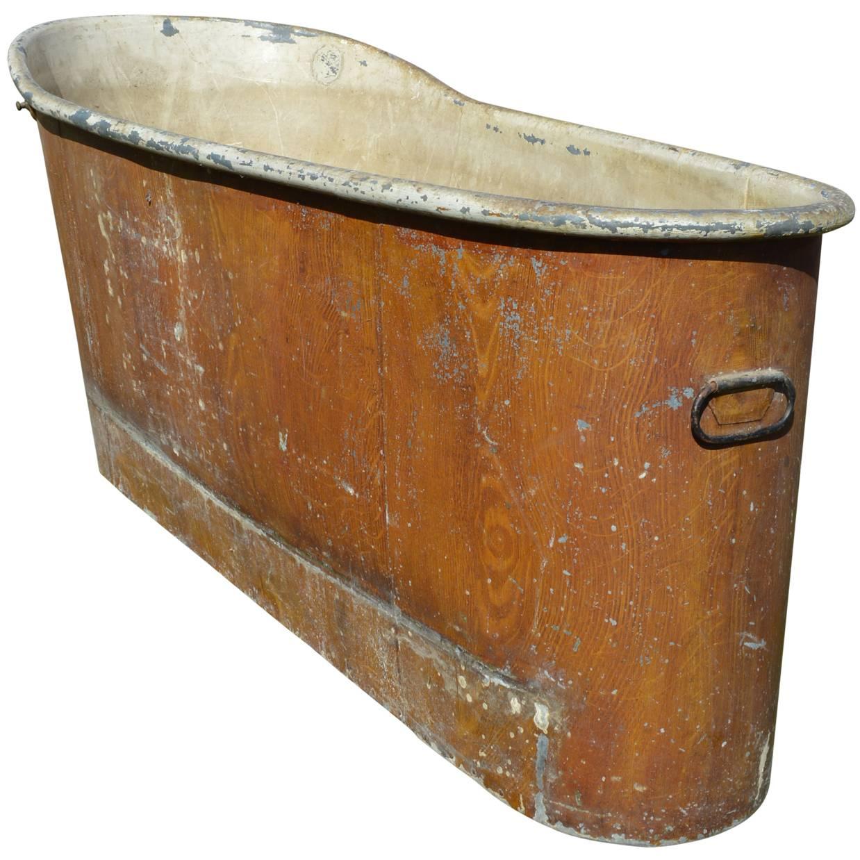 Antique Copper Tub With Handles For Sale on 1stDibs