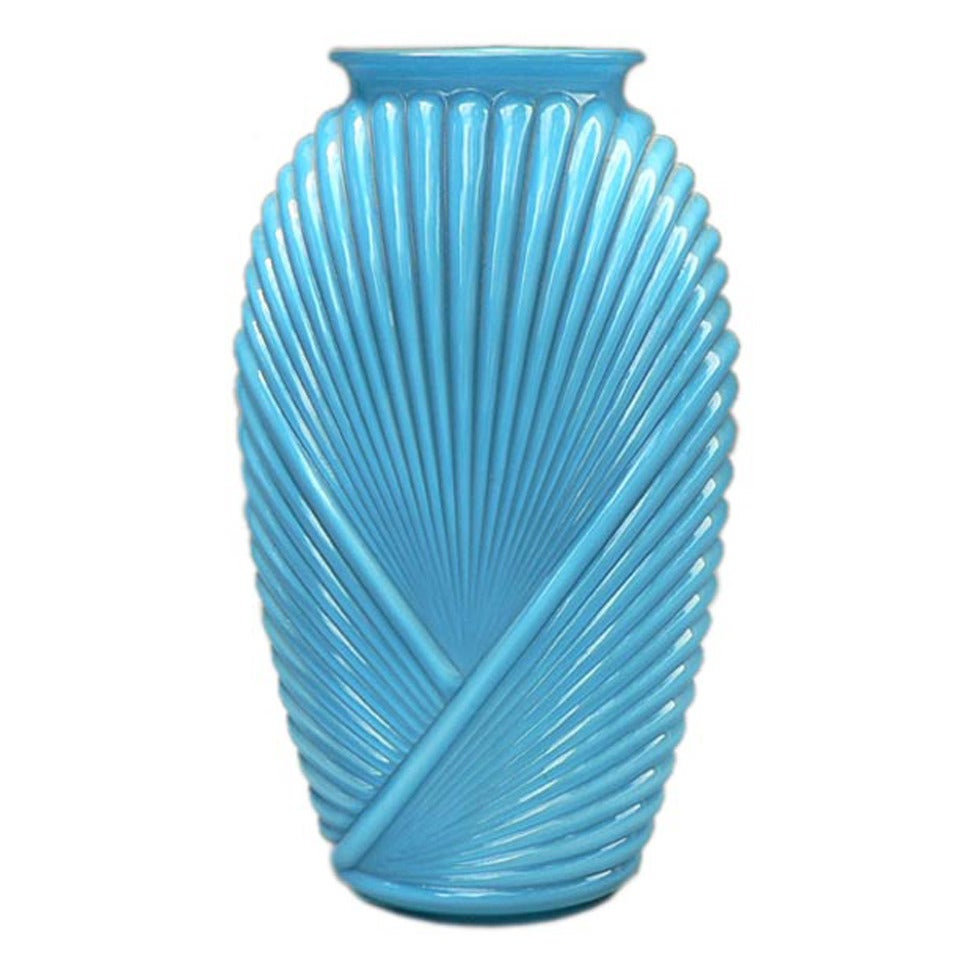 Ribbed Art Deco Glass Vase For Sale at 1stDibs art deco vases