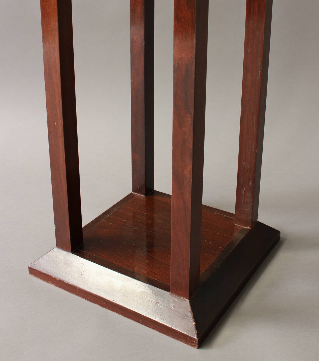 Fine French Art Deco Mahogany and Palisander Pedestal For Sale at
