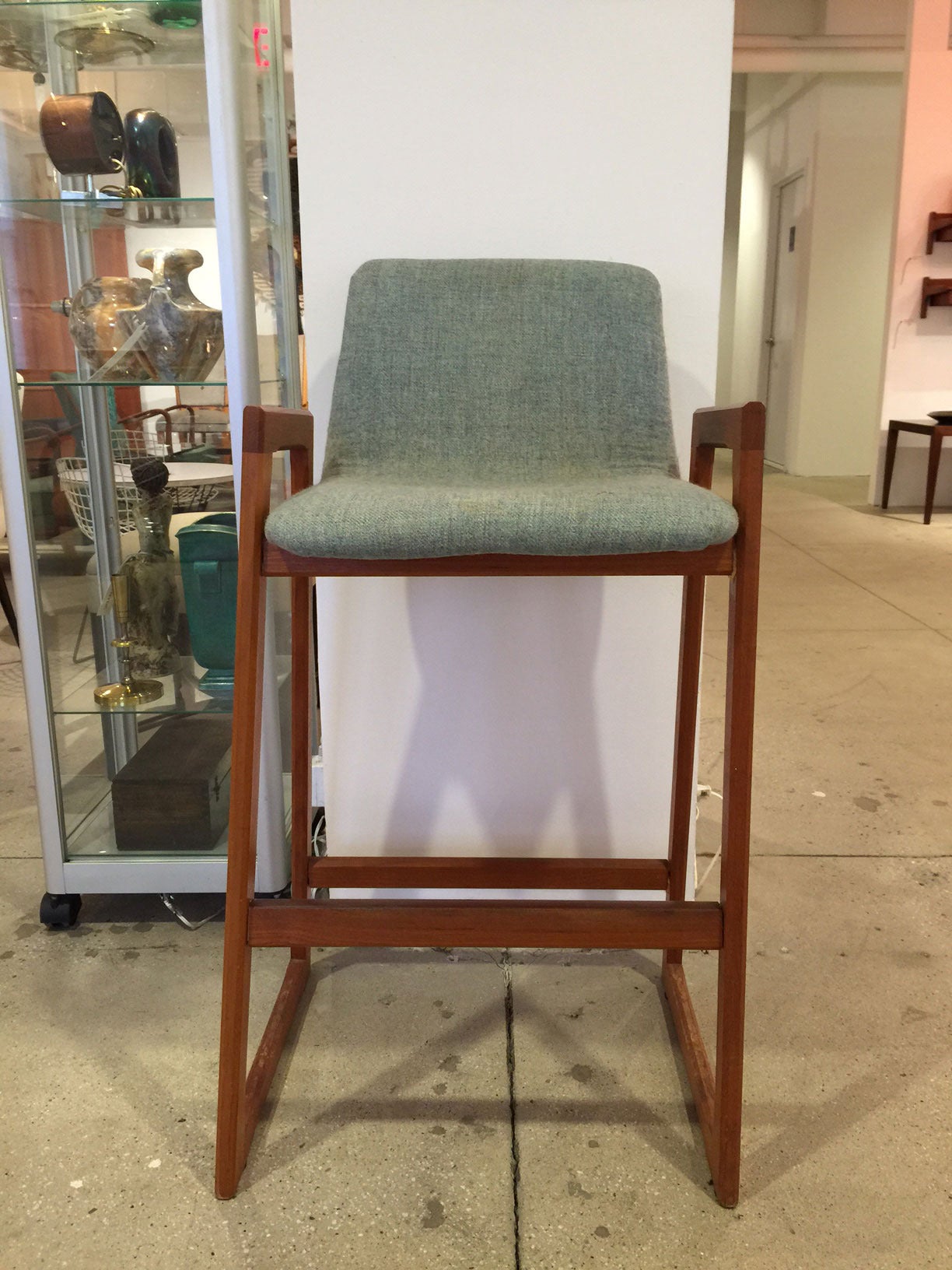 Vintage Danish Teak Bar Stool with Arms For Sale at 1stDibs danish