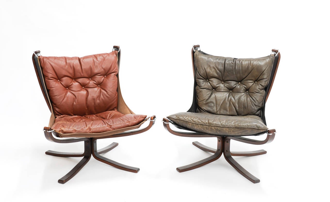 Pair of Rosewood Falcon Chairs by Sigurd Resell at 1stDibs