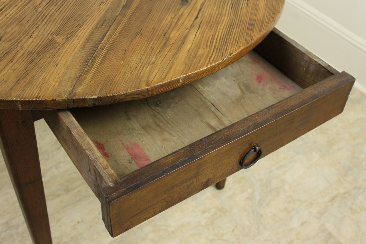 Antique French Pine Large Round Lamp Table at 1stDibs