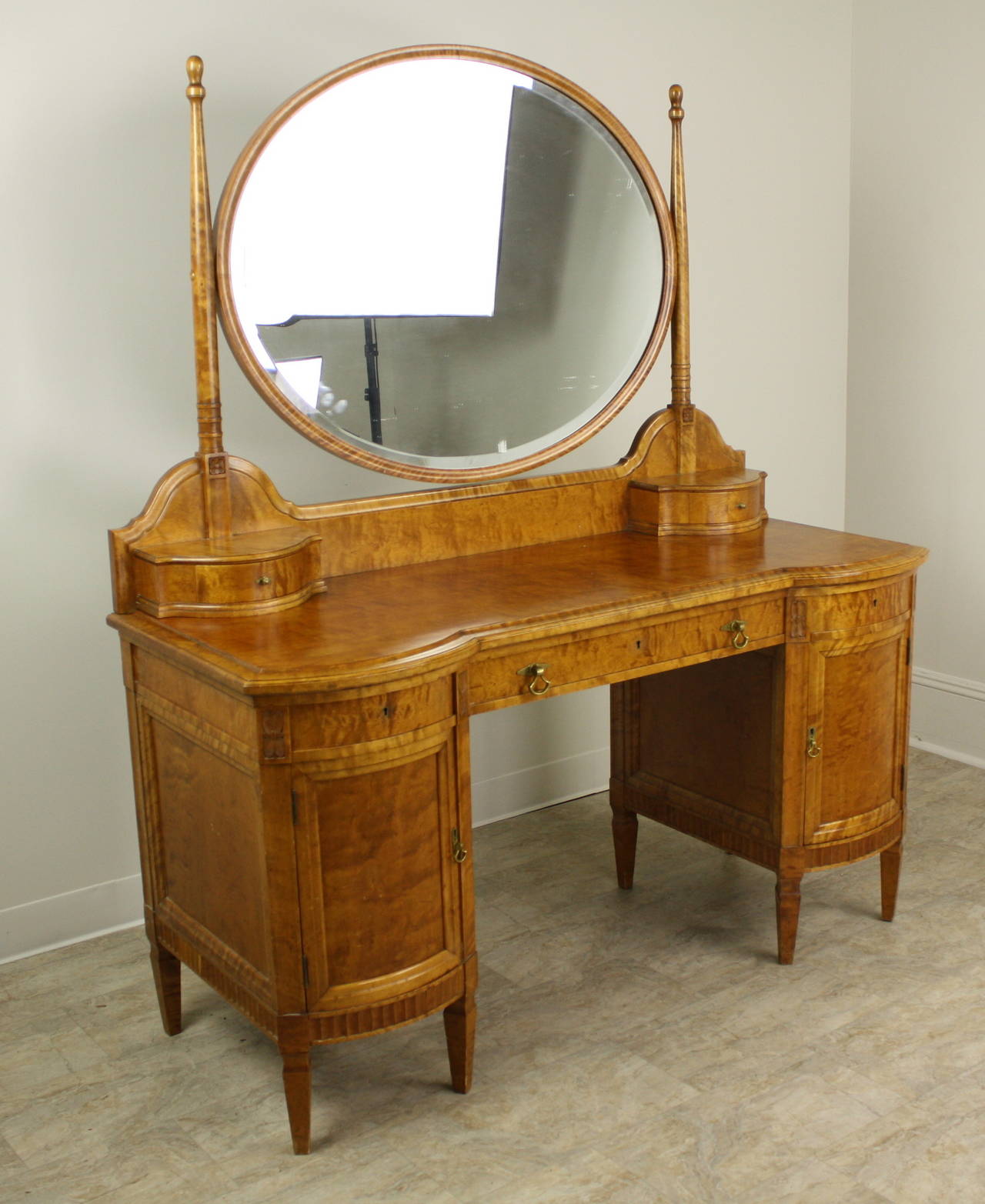 Elegant Vintage Continental Vanity and Stool at 1stDibs continental