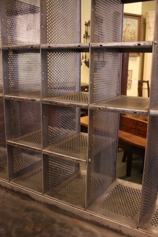 French Industrial Steel Post Office Desk with Seat at 1stDibs