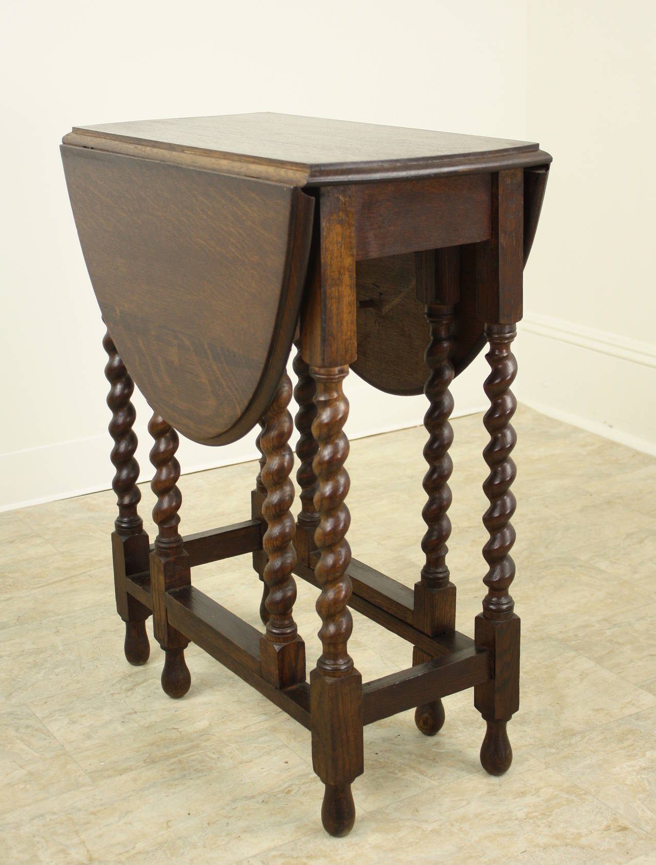 Small Antique English Barley Twist Gateleg Table at 1stDibs small