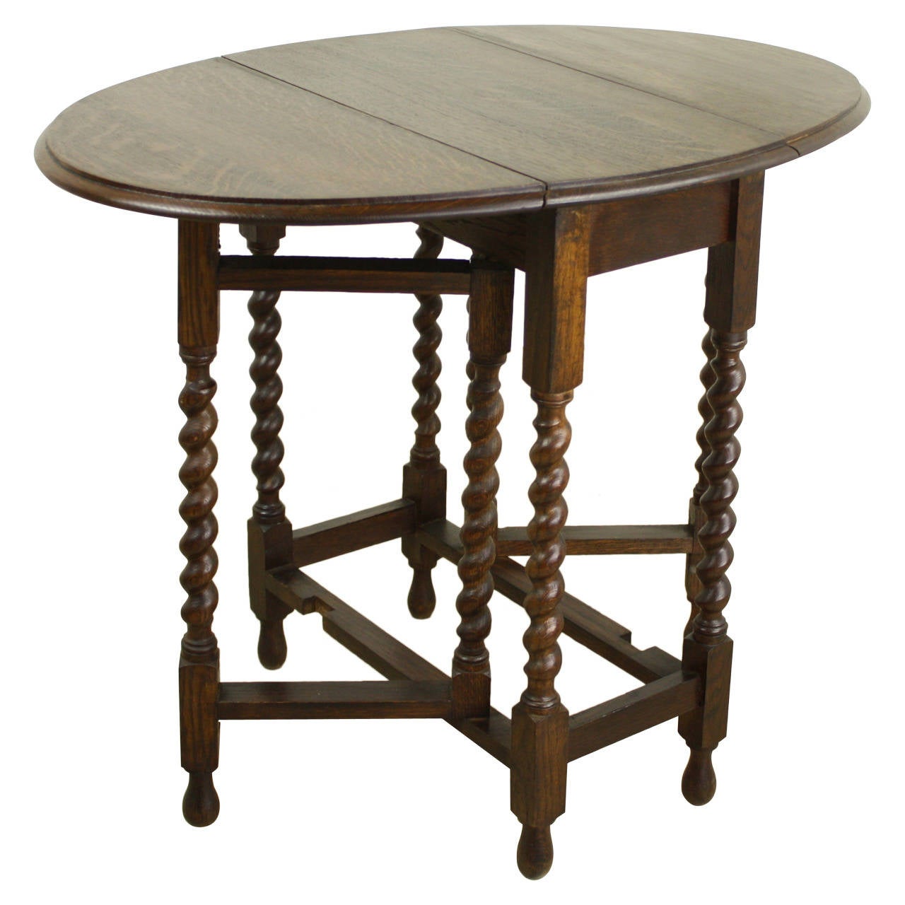 Small Antique English Barley Twist Gateleg Table at 1stDibs small