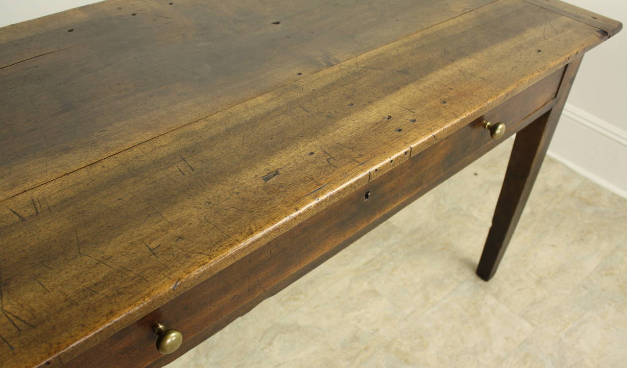 Antique Oak Writing Table or Desk with One Long Drawer at 1stDibs antique oak writing desk