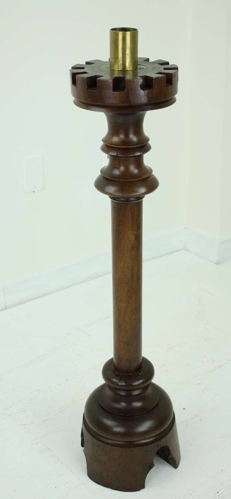 Two Tall Antique French Walnut Candlesticks For Sale at 1stDibs tall