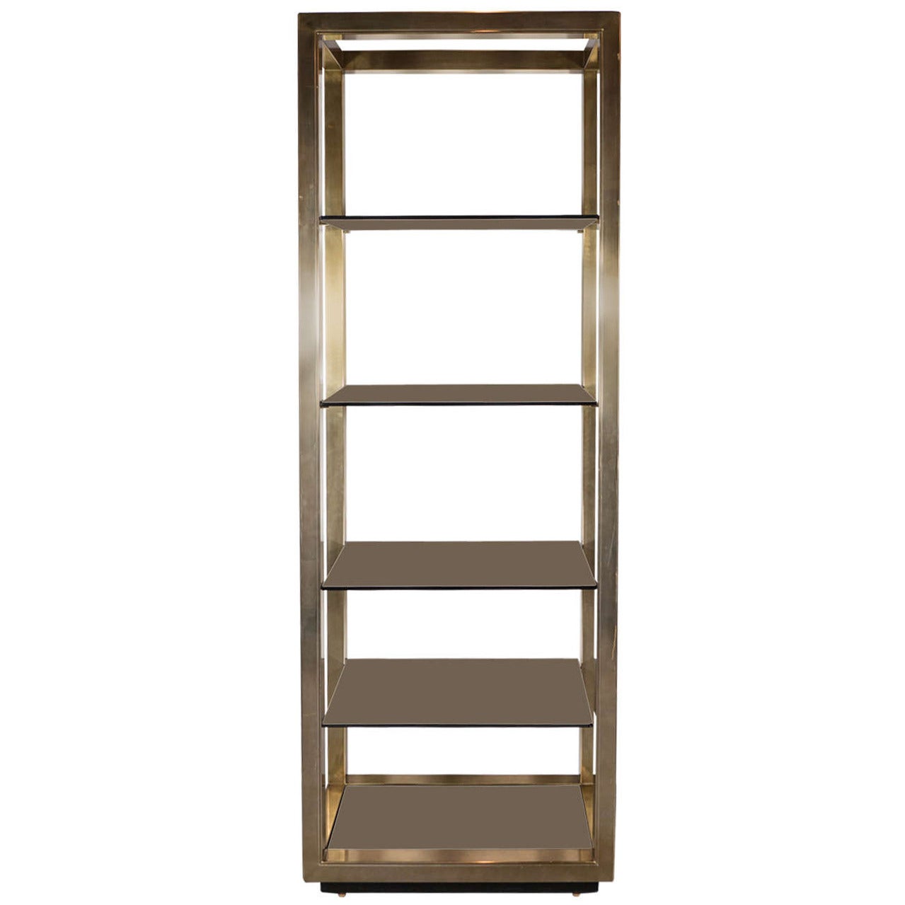 Exceptional MidCentury Modernist Brass Etagere By Mastercraft at