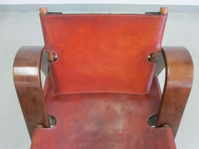 Danish MidCentury Modern Leather Strap Chair Attributed to