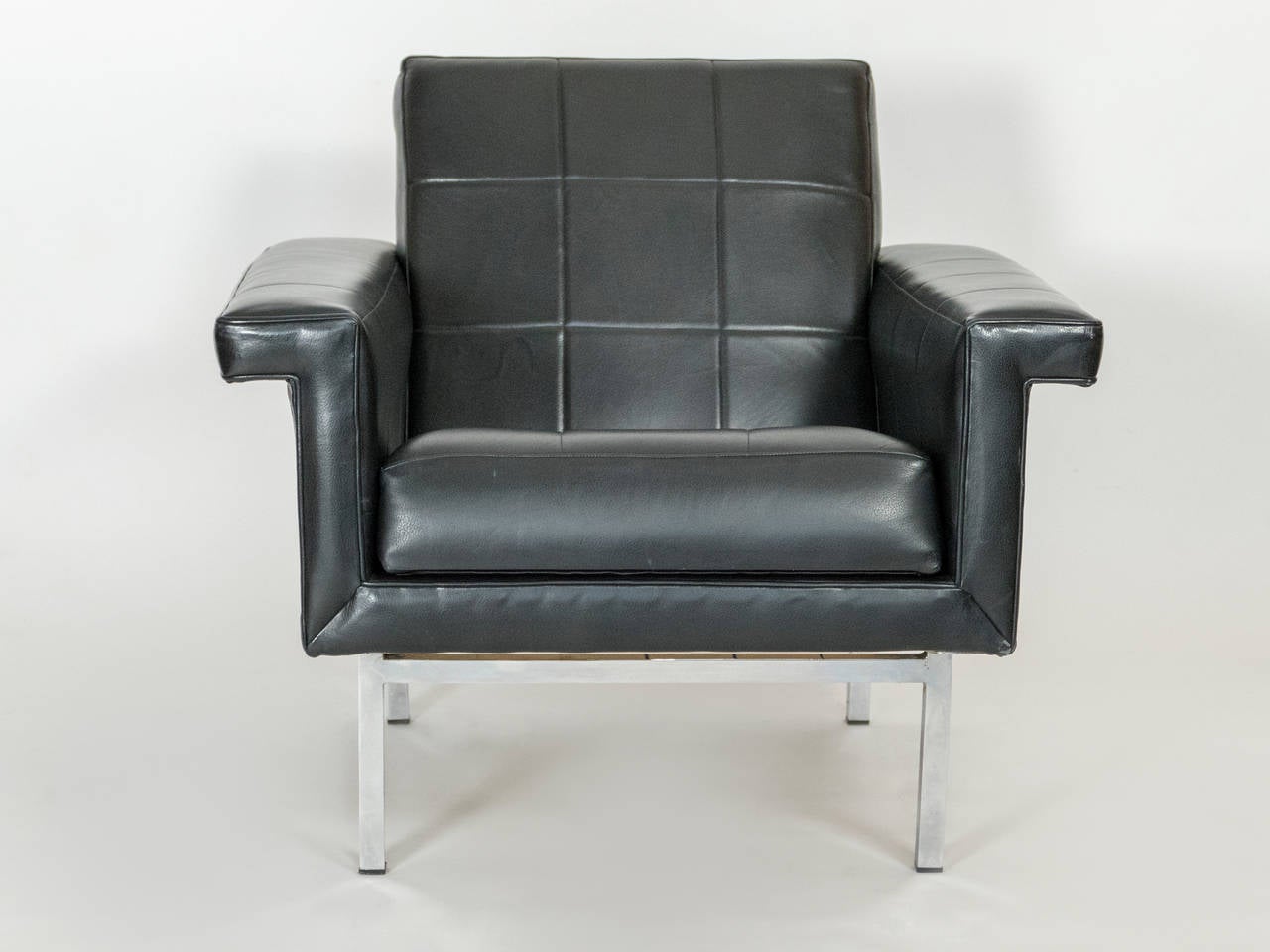 French Quilted Leather Armchairs For Sale at 1stDibs