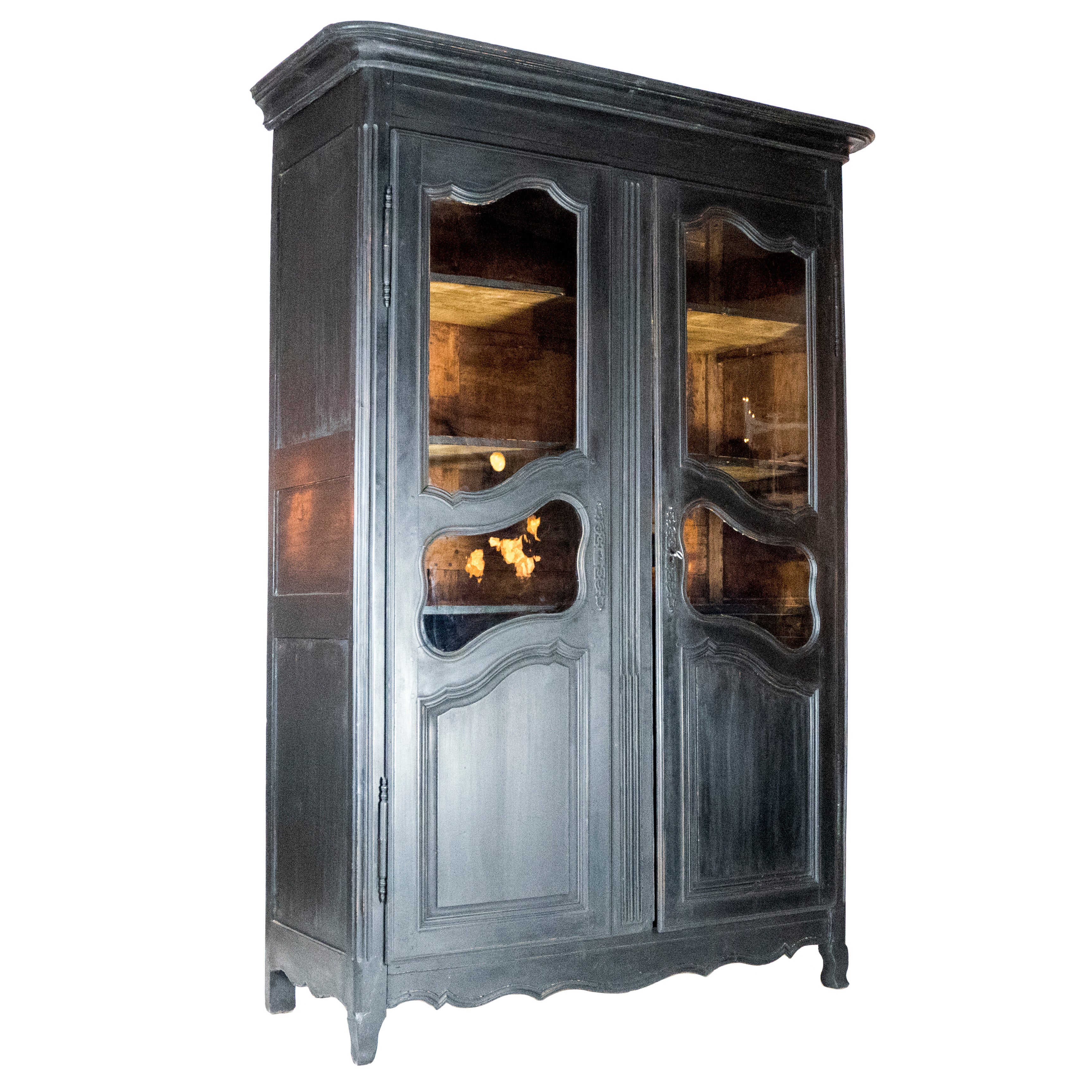 Large French Napoleon III Armoire in Mahogany with 3 Mirrored Doors For