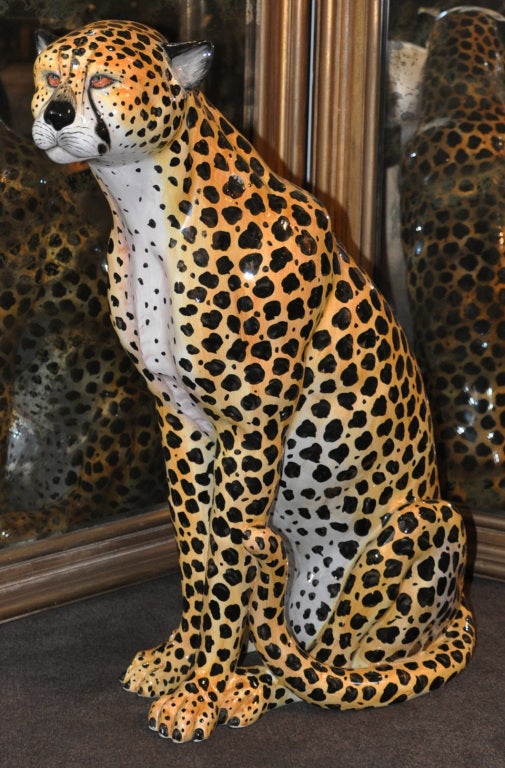Italian Glazed Ceramic Cheetah at 1stDibs italian ceramic cheetah