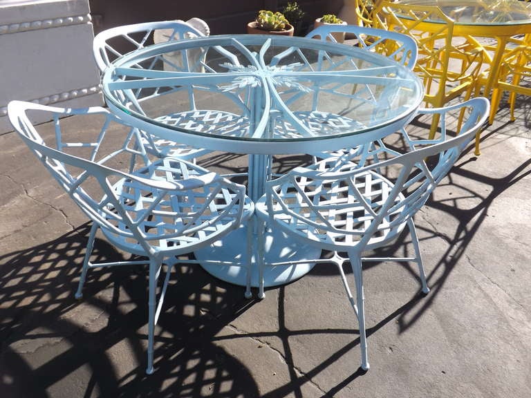 Baby Blue Outdoor Dining Suite at 1stDibs