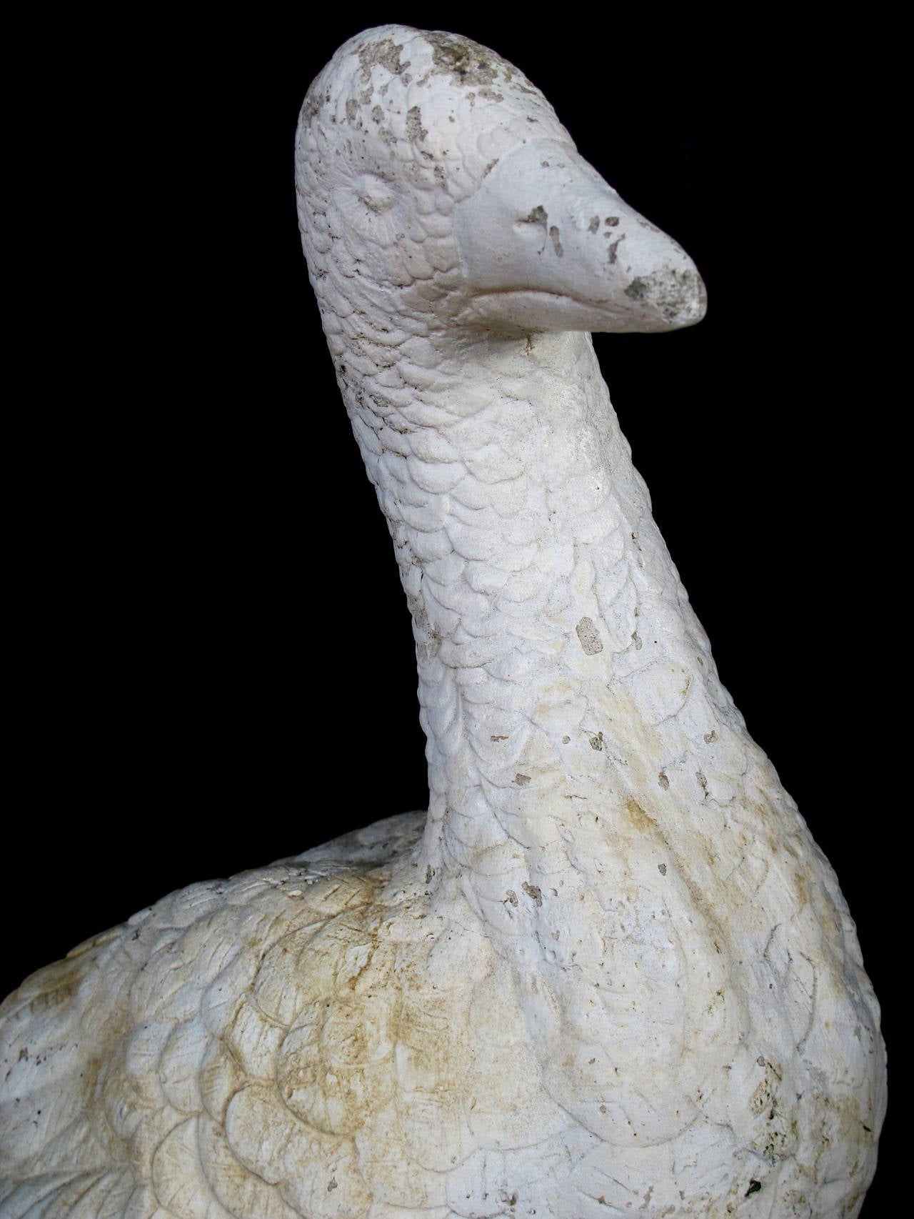 Whimsical Pair of French WhitePainted Concrete Geese at 1stDibs