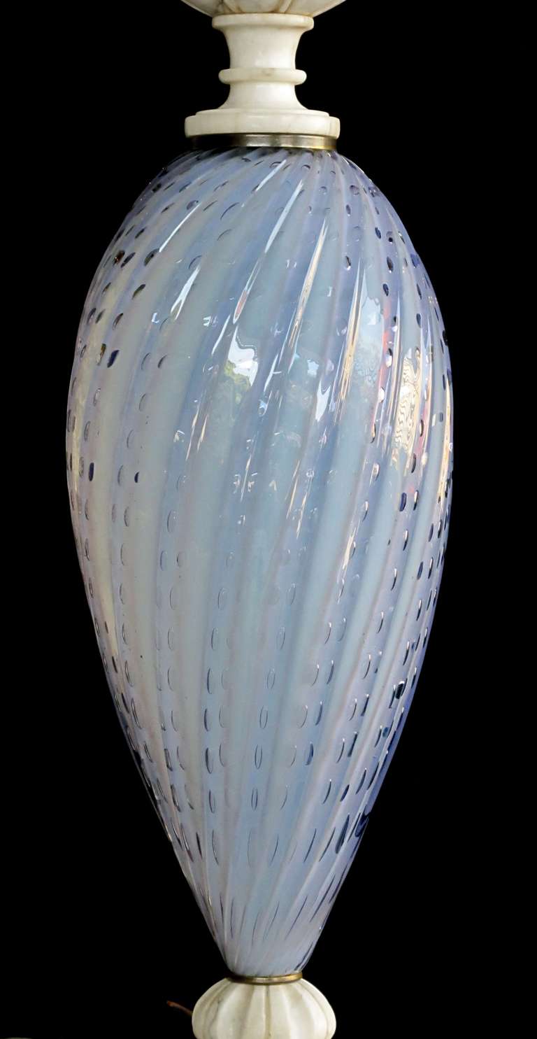 Italian MidCentury Art Glass Lamp Made for Marbro Lighting, Los