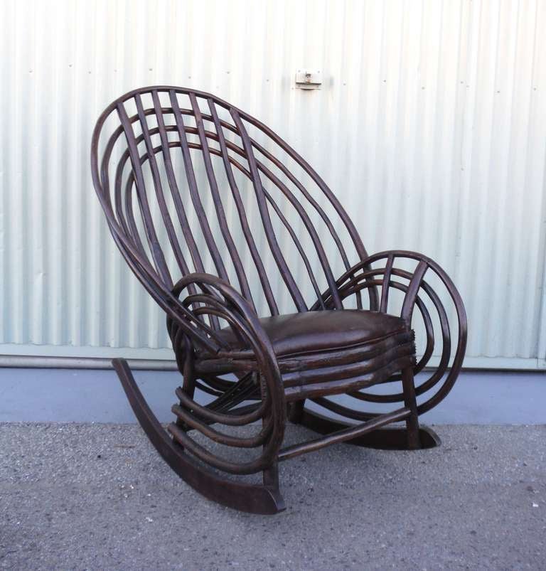 Exceptional Bentwood Twig 19th Century Barrel Back Rocker at 1stDibs