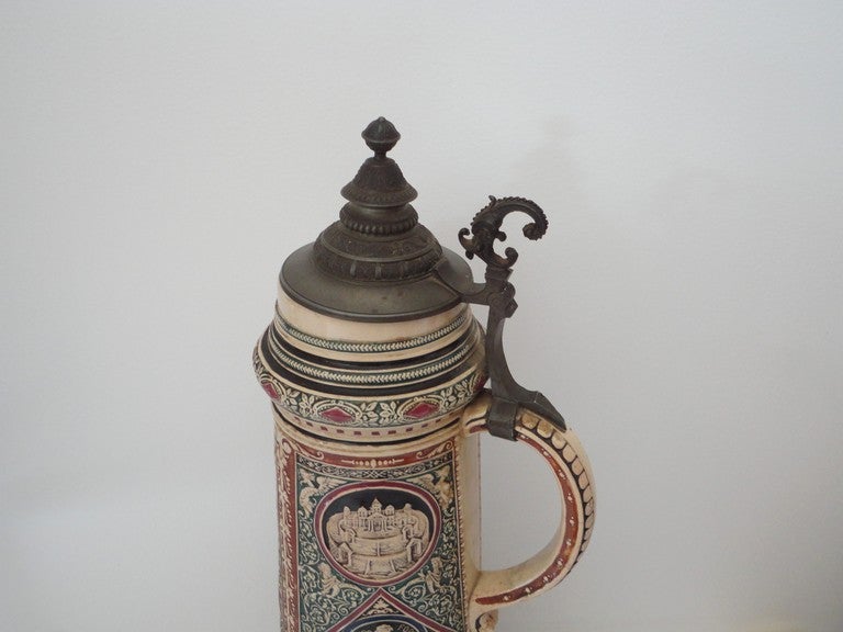 Rare and Early 19thc Monumental German Beer Stein at 1stDibs