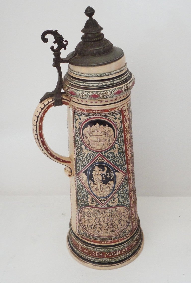 Rare and Early 19thc Monumental German Beer Stein at 1stDibs