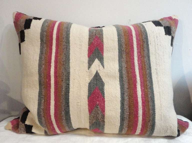Amazing Navajo Indian Weaving Saddle Blanket Pillow at 1stDibs