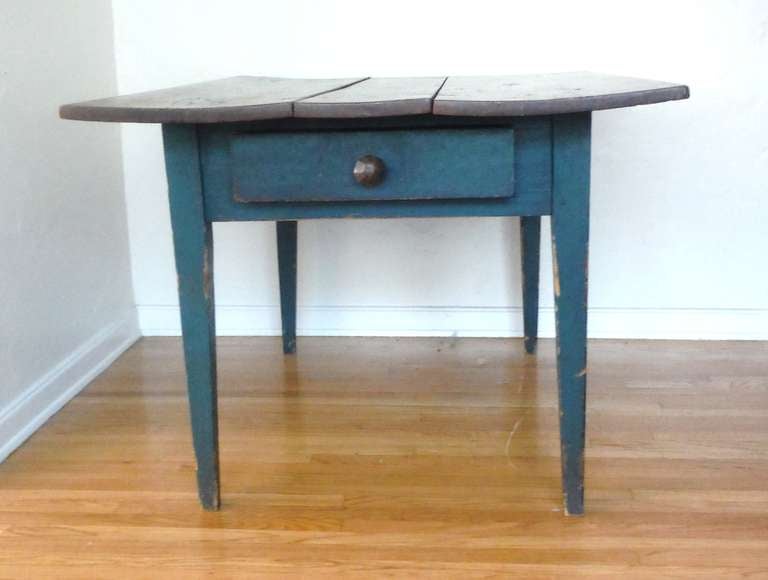19thc Original Green Painted Three Board Top Farm Table at 1stDibs