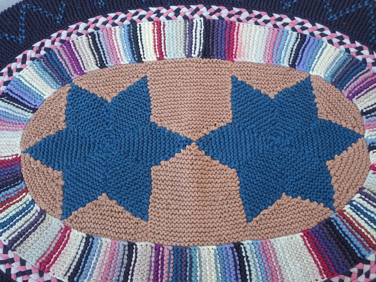 Amish Hand Braided Oval Colorful Area Rug From Pennsylvania at 1stDibs