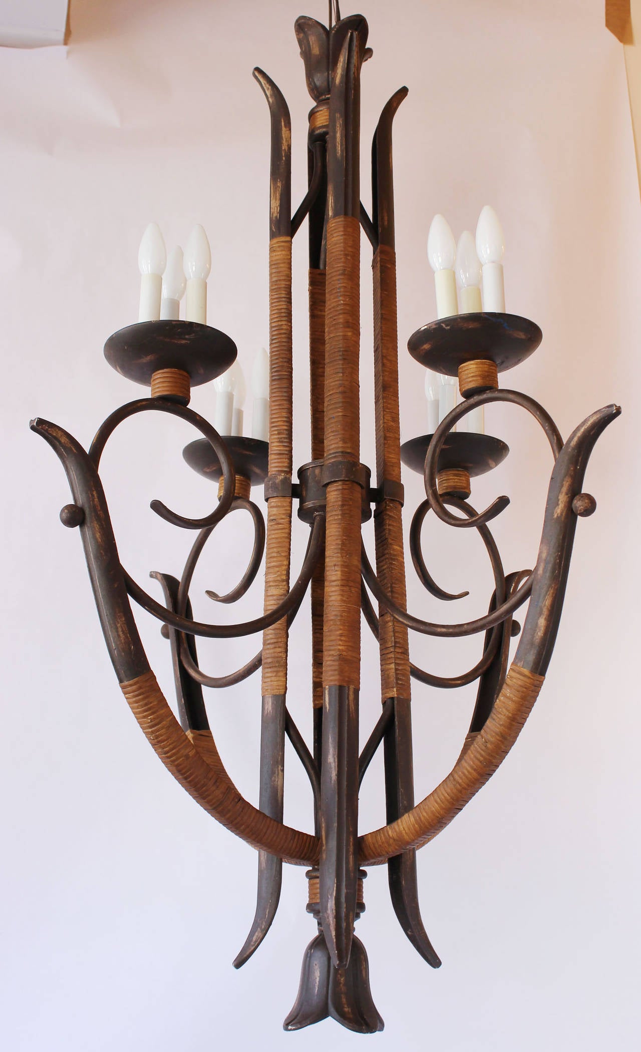 Rattan Chandelier For Sale at 1stdibs
